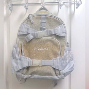 Pottery Barn Kids SMALL Mackenzie Silver/Gold Ombre Sparkle Glitter “Victoria”